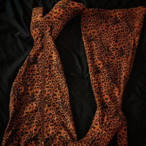 TORRID Leopard print PLUS SIZE thigh boots with matching scarf